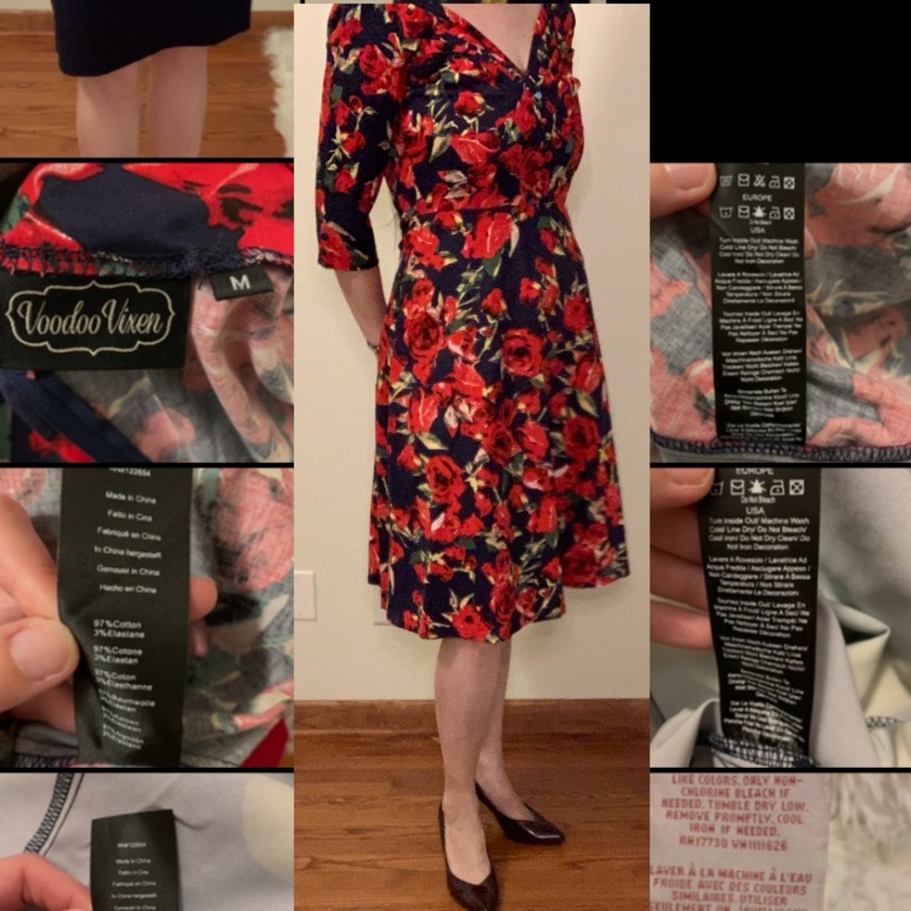 Voodoo Vixen Vintage Inspired Red Rockabilly Dress